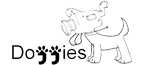 Doggies logo: dog with a gas mask